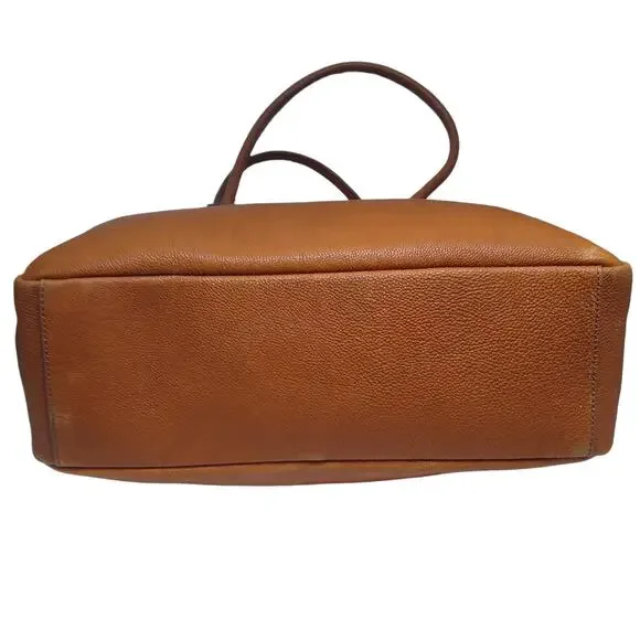 Mark And Graham Brown Leather Brooklyn Carryall Satchel Bag - Picture 4 of 9